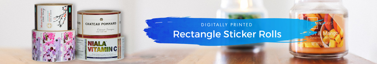 Rectangle Glossy Sticker Rolls Rectangle Glossy Sticker Rolls